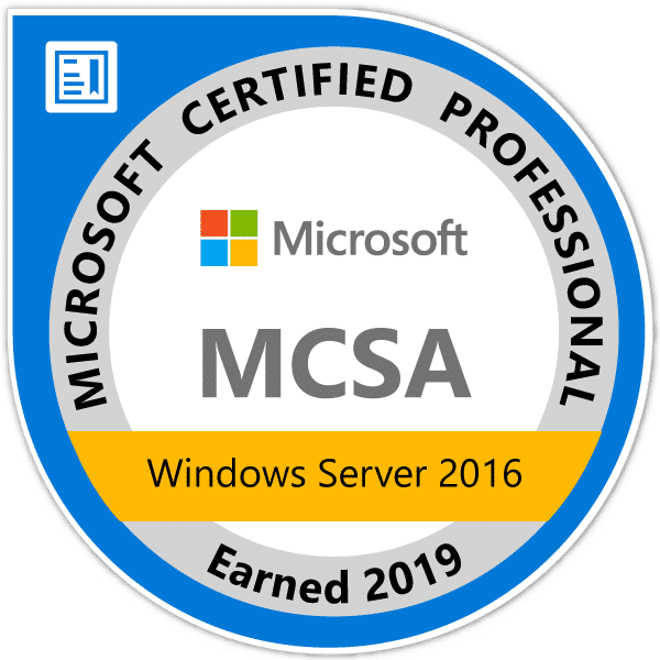 MCSA-Windows-Server-2016-2019